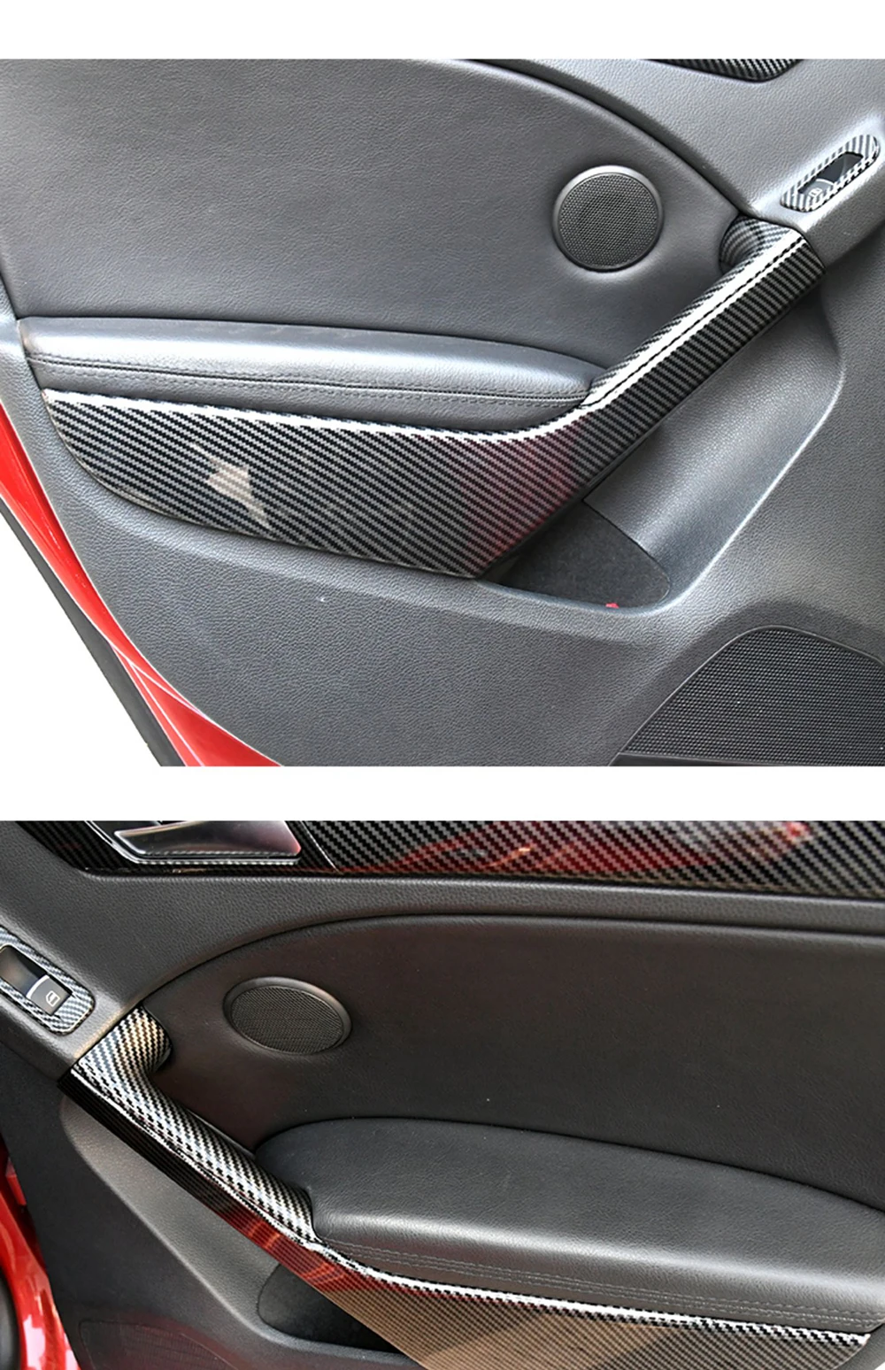 Panel interior de puerta con acabado de fibra de carbono para Volkswagen Golf MK6