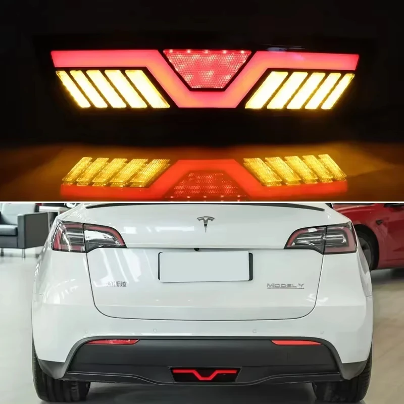 Luz LED parachoques Tesla Model Y 2020-2023 con freno y giro dinámico - imagen 4