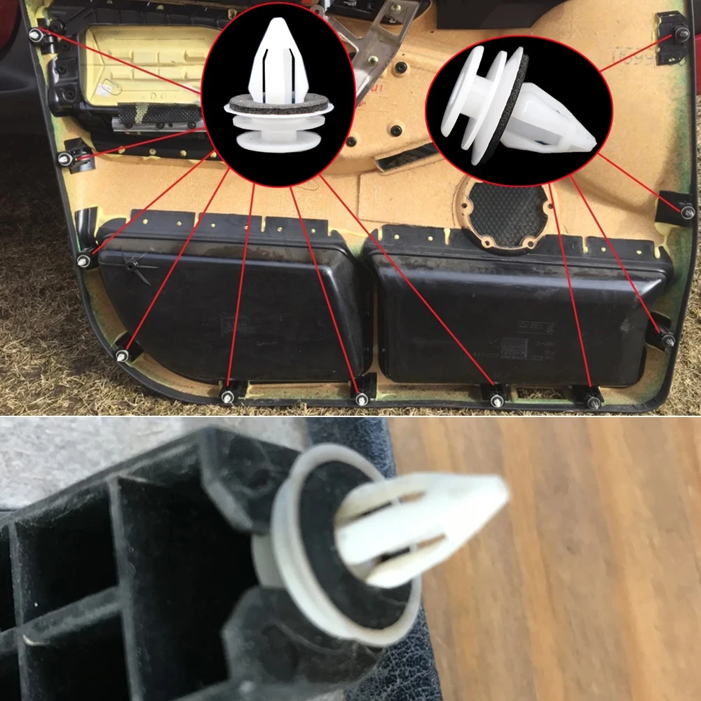 50 Uds. Parachoques de coche guardabarros Clip de sujeción automotriz Panel de puerta Interior de coche Clips de sujeción embellecedores de tarjeta accesorios generales de coche - imagen 5