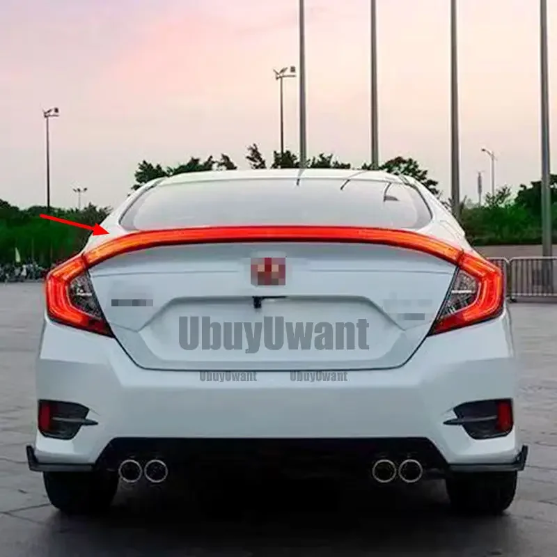 Alerón LED ABS luz de freno trasero para Honda Civic 2016-2017 - imagen 5
