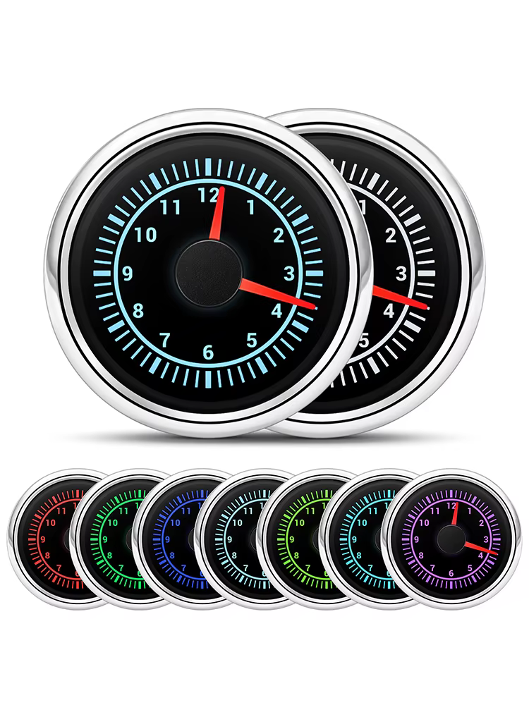 Reloj digital 12/24 V para coche y camión, 52 mm, 8 colores - imagen 2