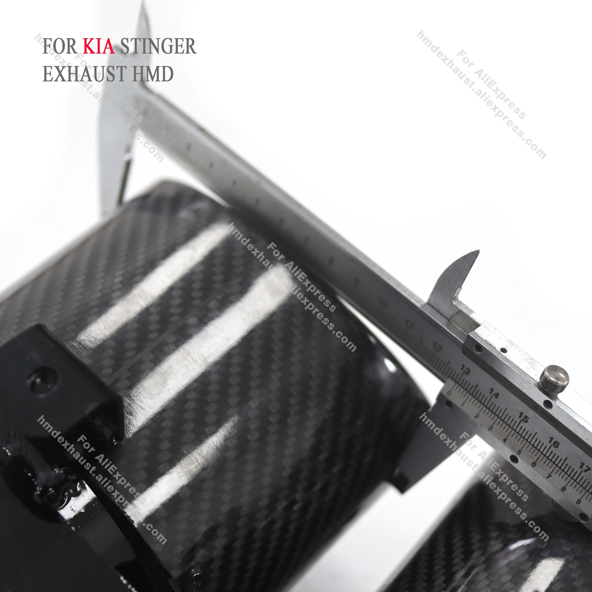 HMD Puntas de escape fibra de carbono para Kia Stinger 2.0 y 3.3 T - imagen 4