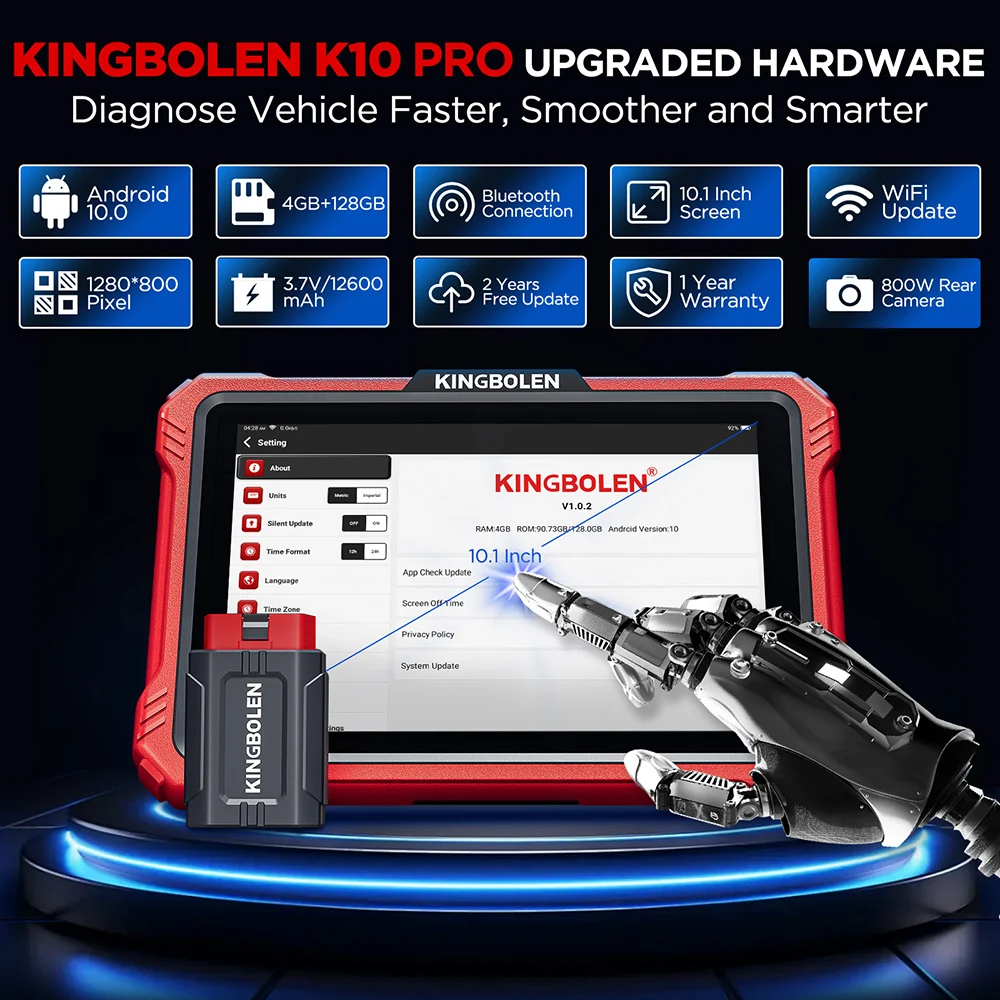 Escáner OBD2 KINGBOLEN K10 Pro con codificación ECU y pruebas activas - imagen 2