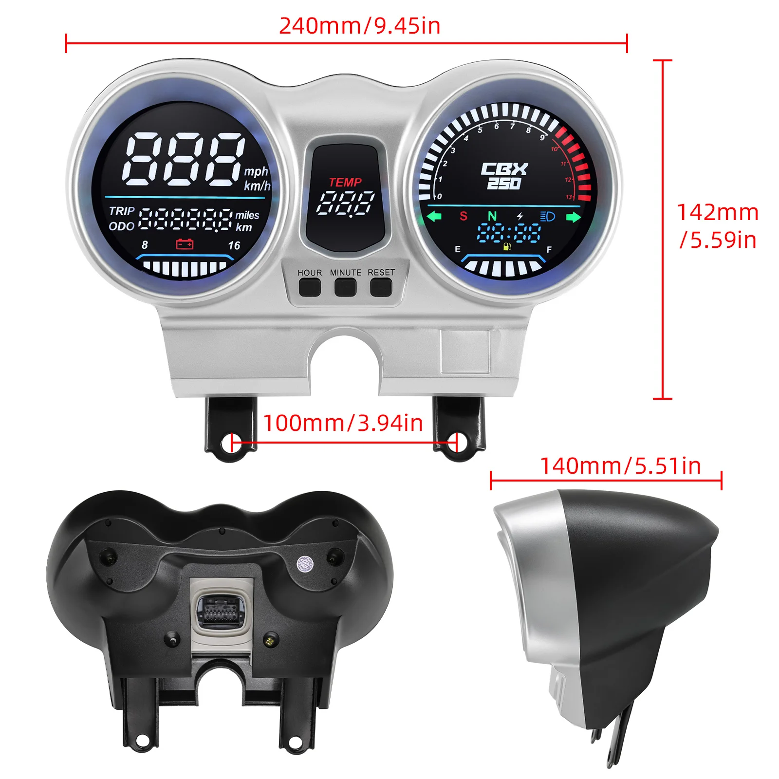 Velocímetro digital TFT retroiluminado para Honda CBX250 CBF250 Twister - imagen 4