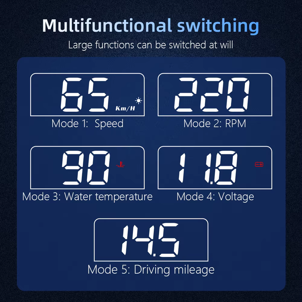 Pantalla HUD OBD C100: velocidad, RPM, temperatura y voltaje - imagen 3