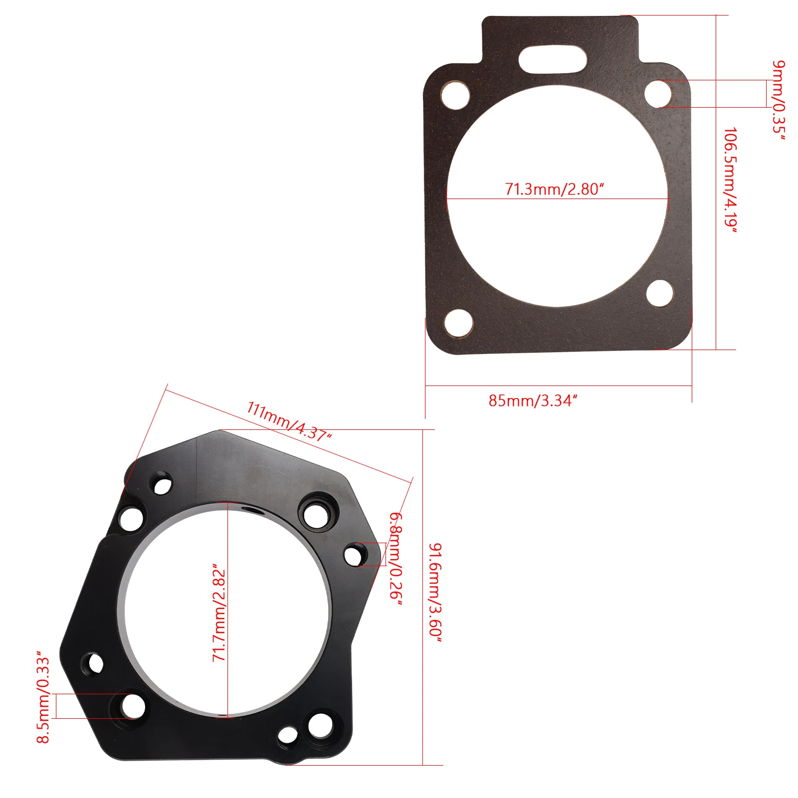 Kit adaptador cuerpo de acelerador Racing RBC a PRB para Honda K20 - imagen 2
