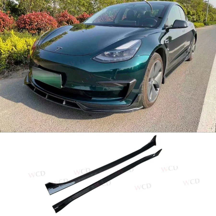 Faldones laterales en fibra de carbono Real - Tesla Model 3 2018-2020