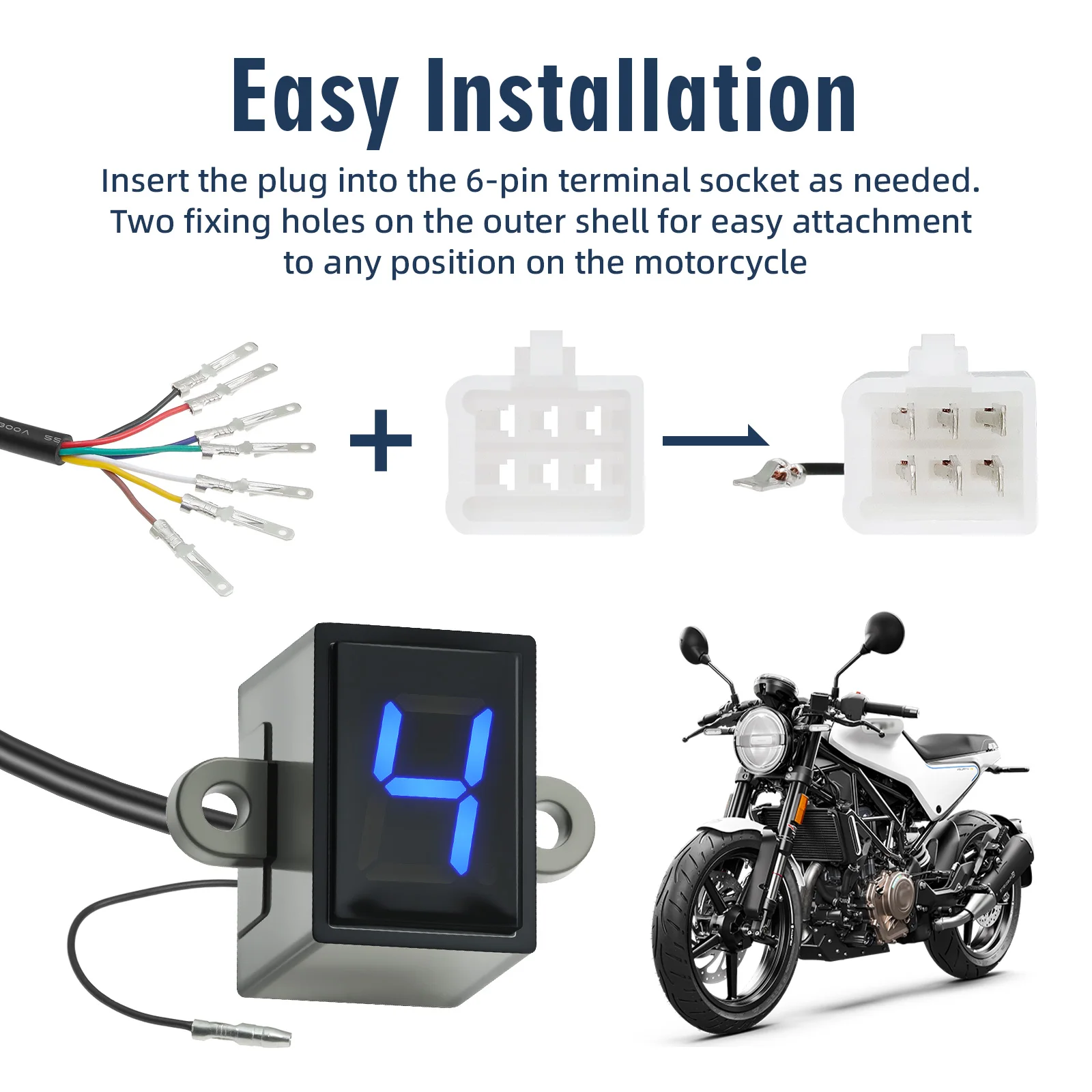 Pantalla LED de indicador de marchas 6 velocidades para moto - imagen 4