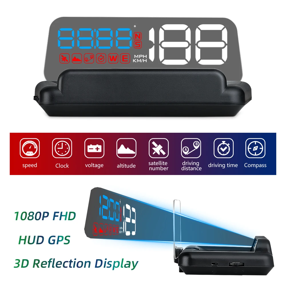 C500 HUD OBD2 T900 Proyector de parabrisas y velocímetro digital - imagen 5