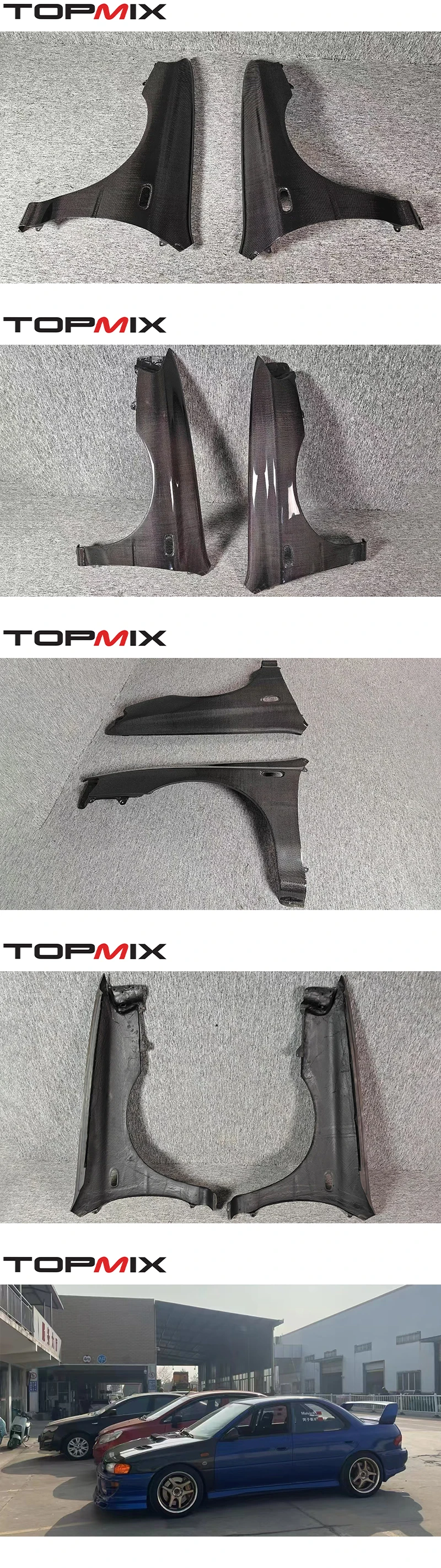 Guardabarros de fibra de carbono OEM estilo 1992-2000 para Subaru Impreza WRX STi