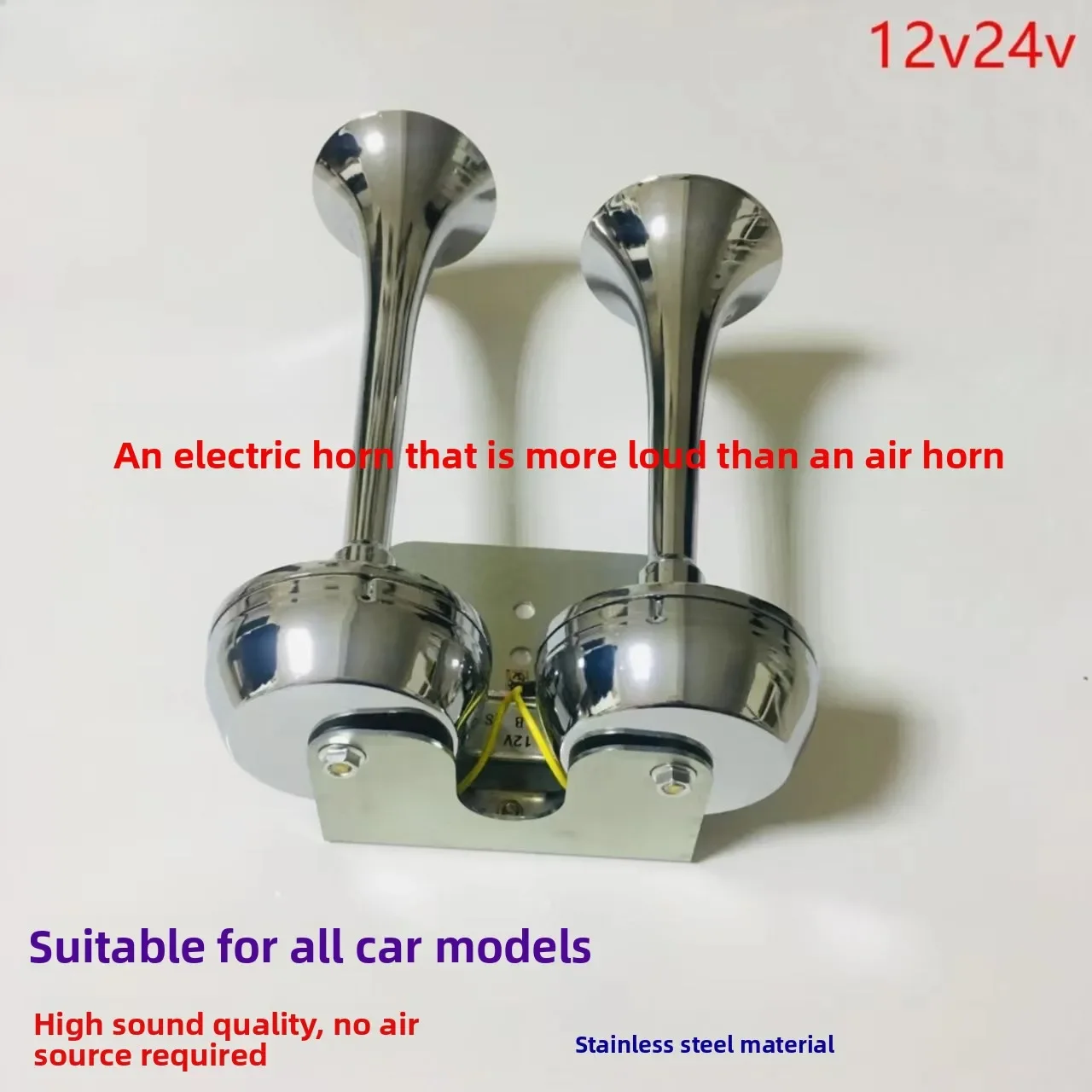 GoodCar sin Gas 12v24V camión modificado agudos bocina eléctrica doble tubo con soporte relé bocina eléctrica - imagen 2