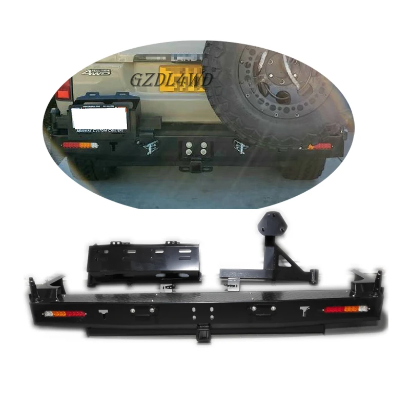 Parachoques trasero de coche de acero laminado de fábrica para barra trasera LC80 Land Cruiser serie 80 - imagen 2