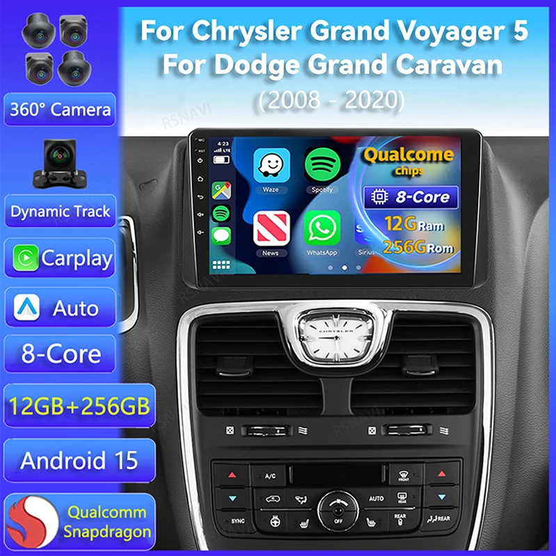 Radio Multimedia Android con CarPlay para Chrysler Voyager y Grand Caravan