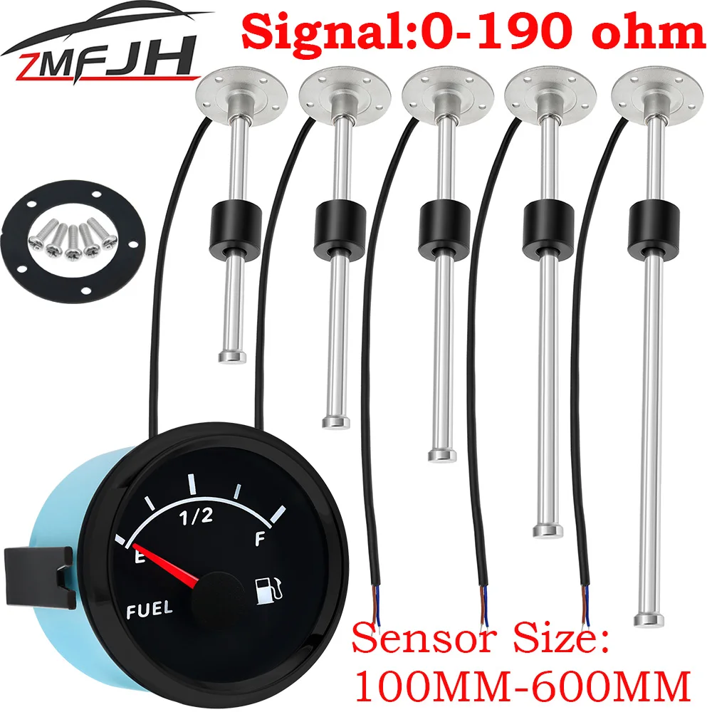 Sensor nivel combustible universal 52mm 0-190 ohm