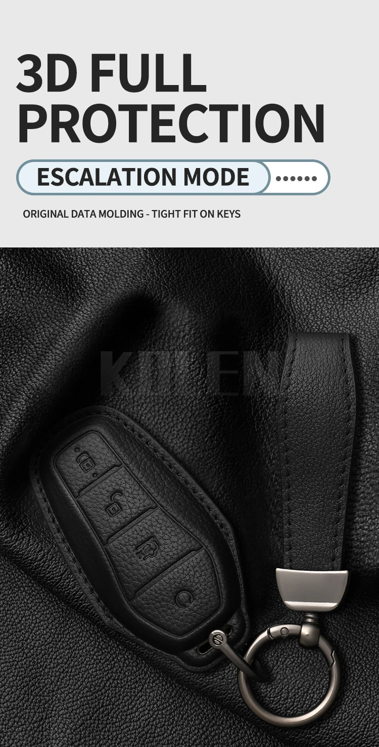 Funda de llave colocada en un mando de coche