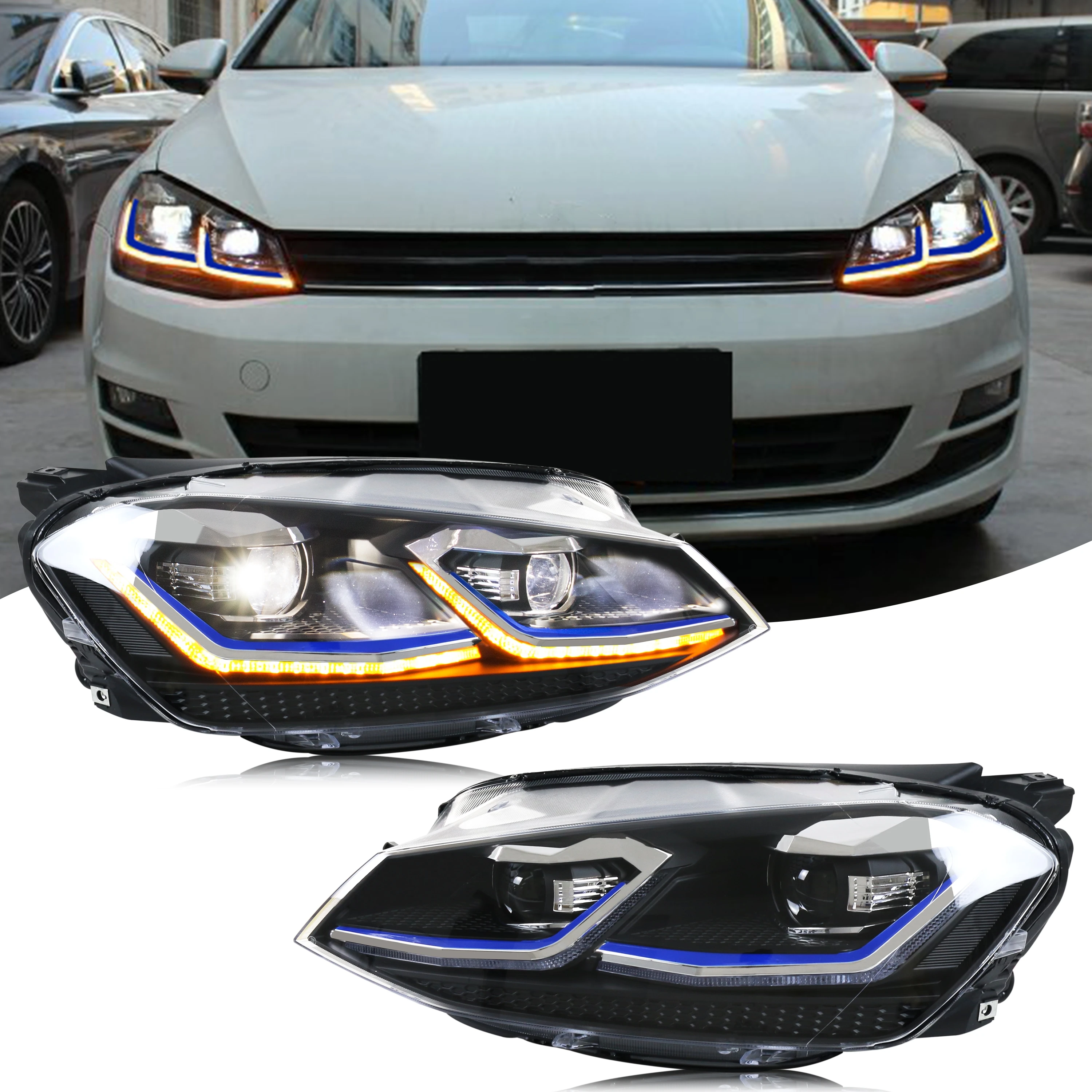 Kit faros LED proyector VW Golf 7 MK7 TDI TSI – homologación E-Mark