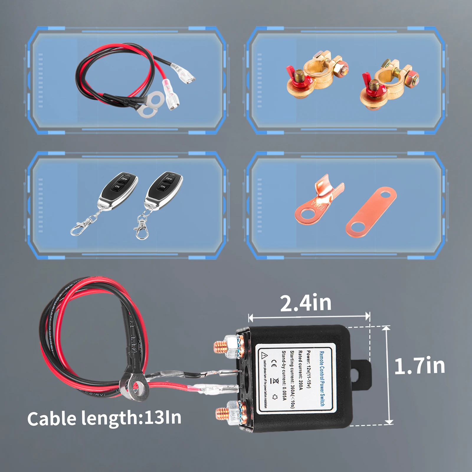 Interruptor Batería 200A 12V Control Remoto - imagen 5