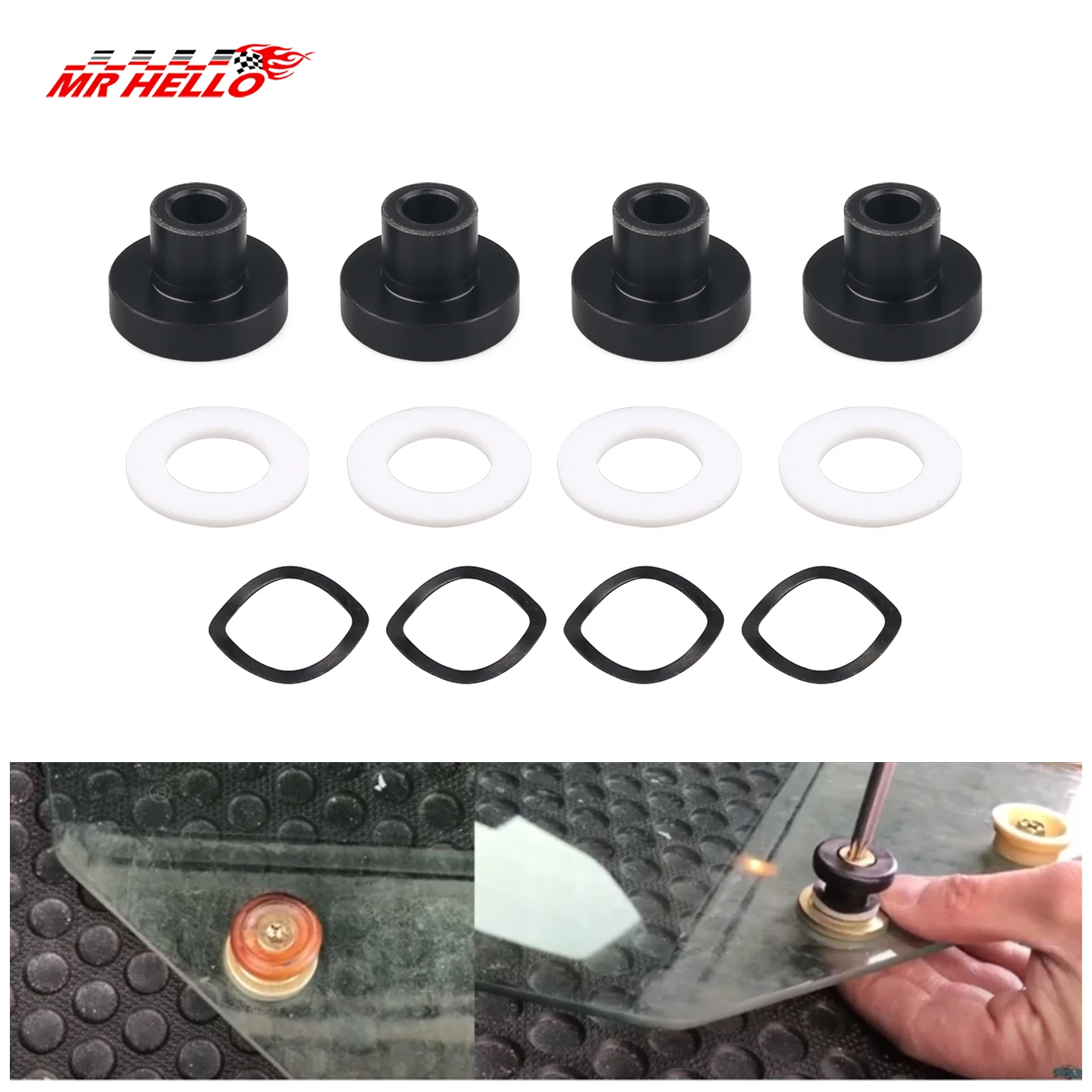 4x buje de ventana 909-925 repuestos Premium duraderos profesionales fáciles de instalar aptos para Mazda Miata 90-05