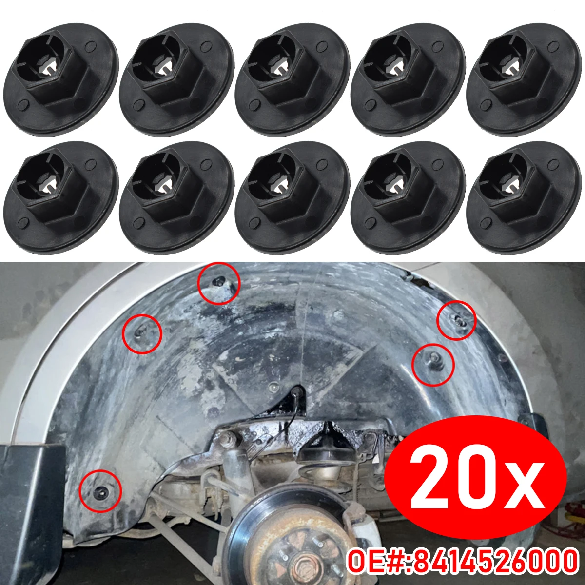 20 piezas revestimiento de Panel de guardabarros de coche, tuerca de guardabarros con Clip fijo para KIA K5 Borrego Sorento Forte IX35 Sportage K2 Hyundai Sante Fe Tucson