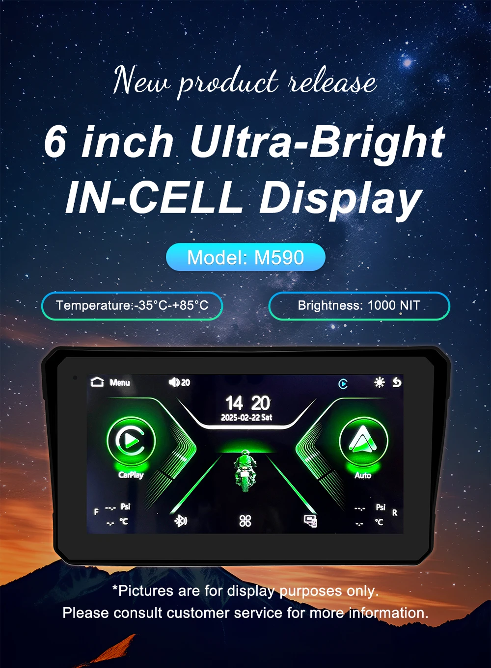 Pantalla multimedia con navegación para motocicleta