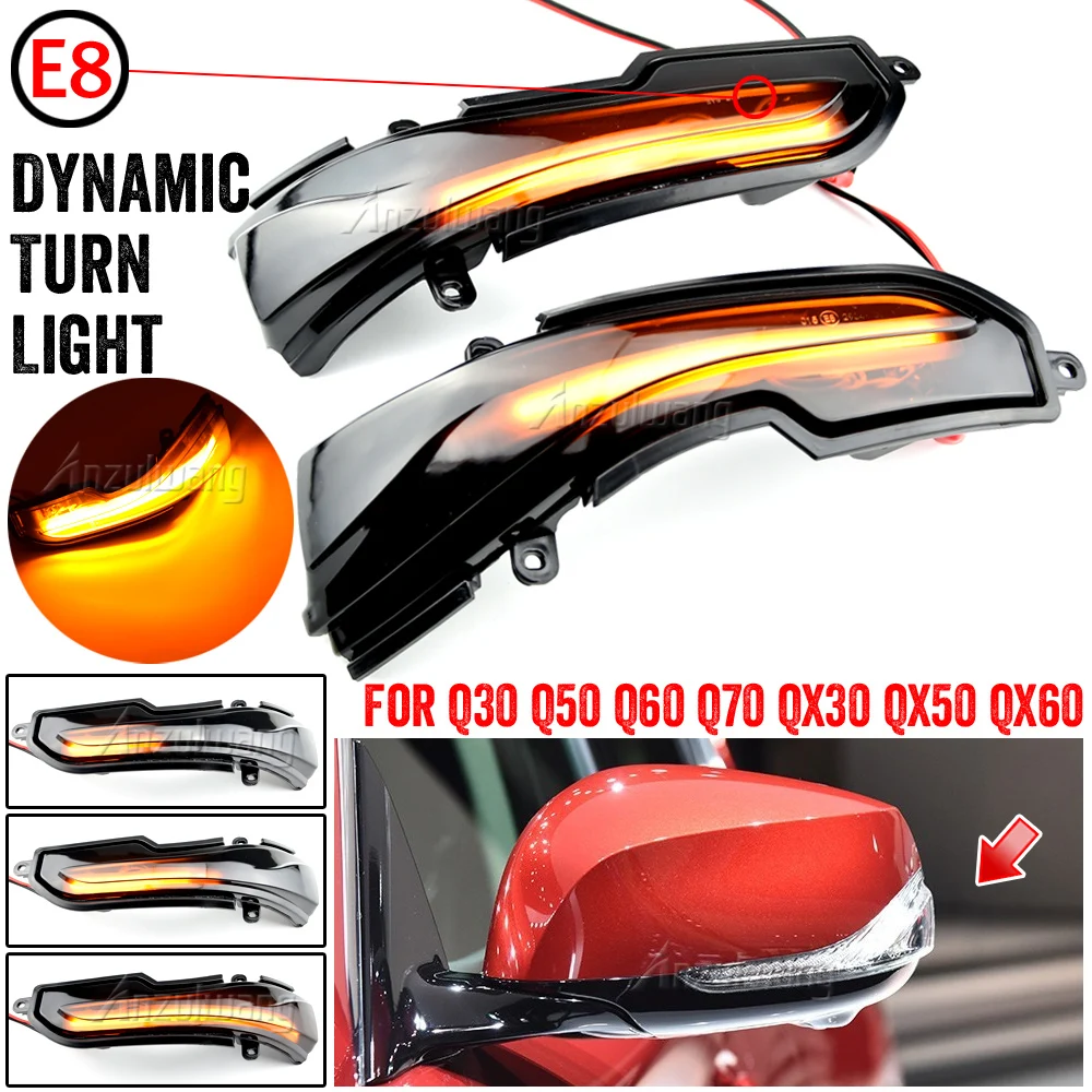 Intermitentes LED dinámicos de espejo para Infiniti Q30 y Q50