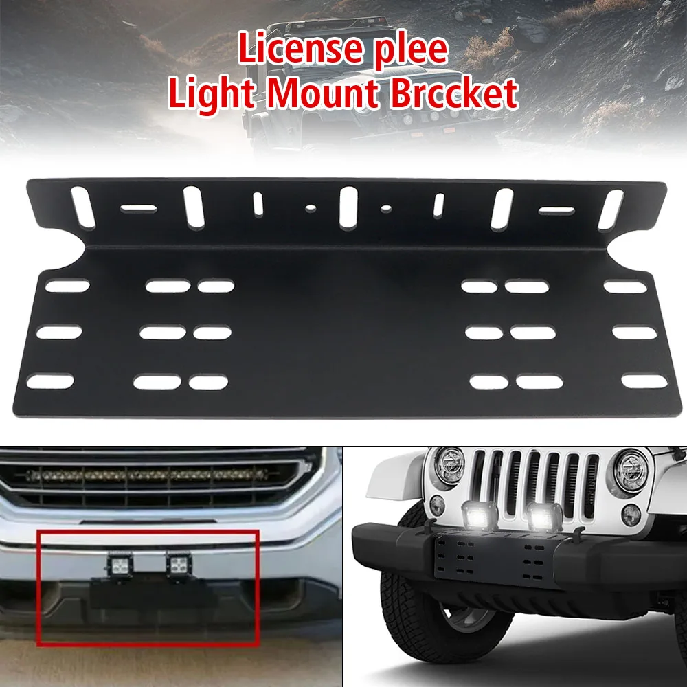 Soporte universal de matrícula para barra LED de 4x4 en aluminio