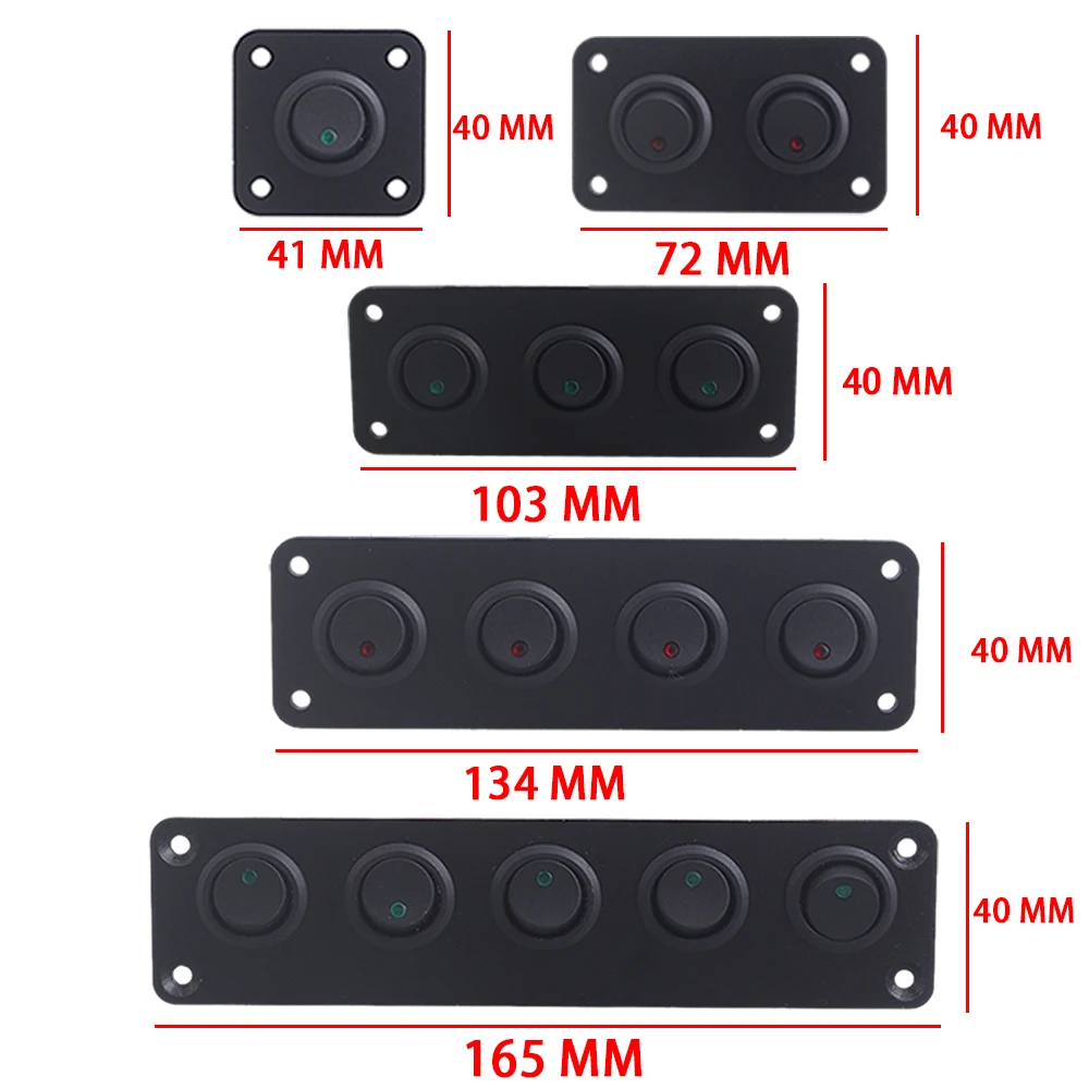 Panel de interruptor basculante con LED azul