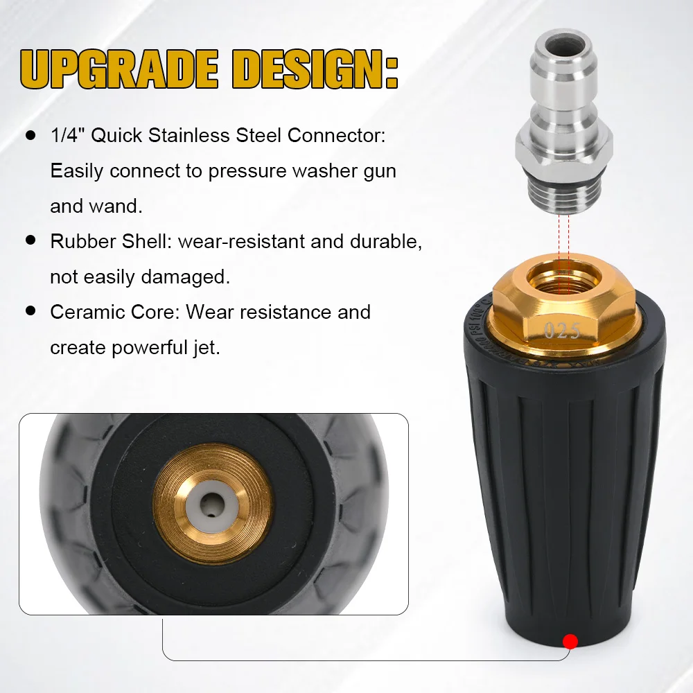 Boquilla turbo 360° lavadora presión 1/4" 4000 PSI – conector rápido - imagen 5