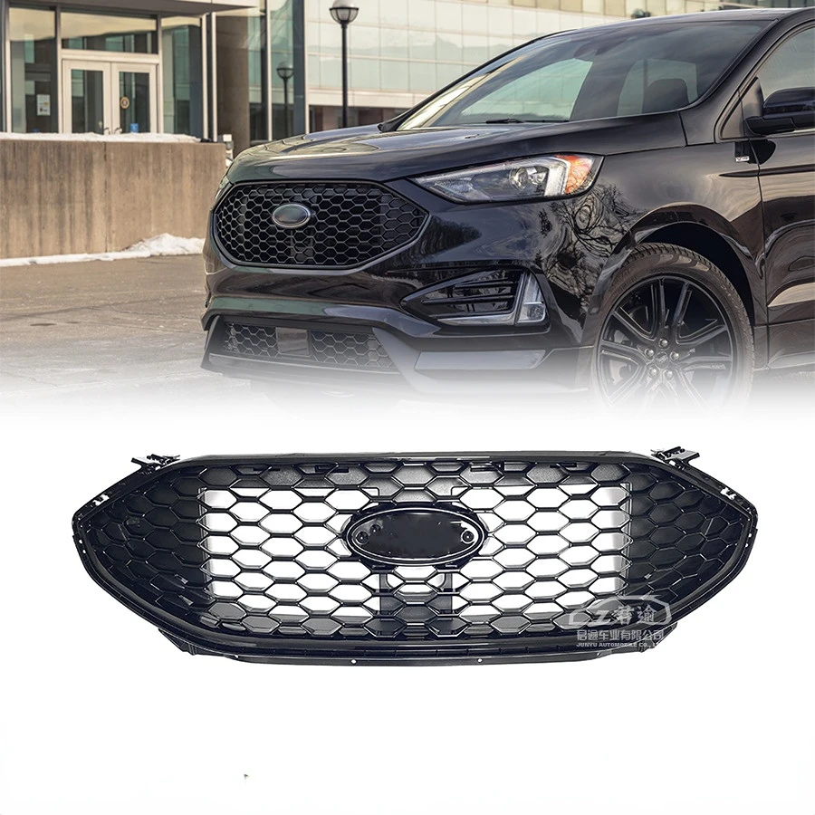 Rejilla delantera central de panal negro brillante para Ford Edge