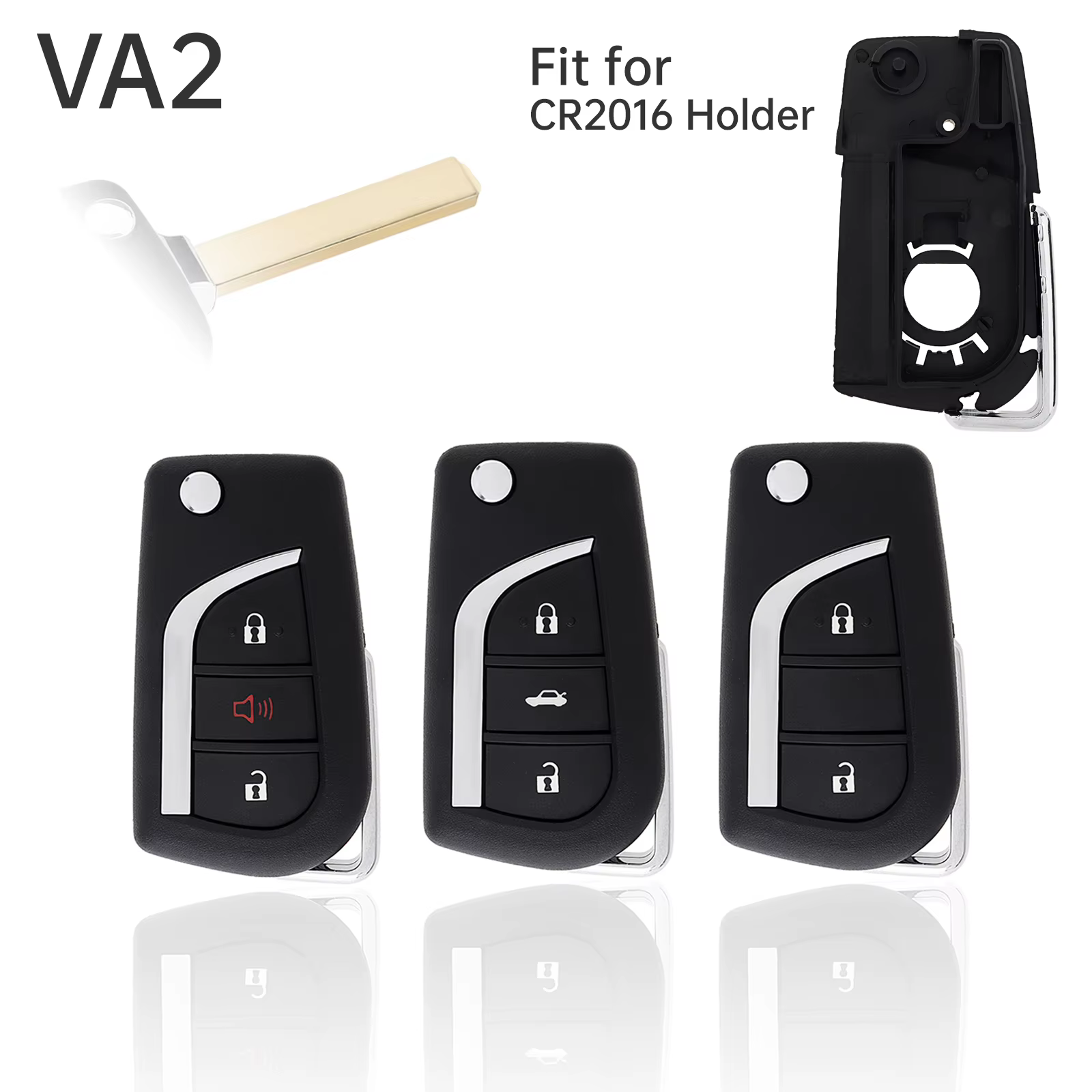 Carcasa plegable para mando de llave Toyota con hoja VA2 - imagen 3