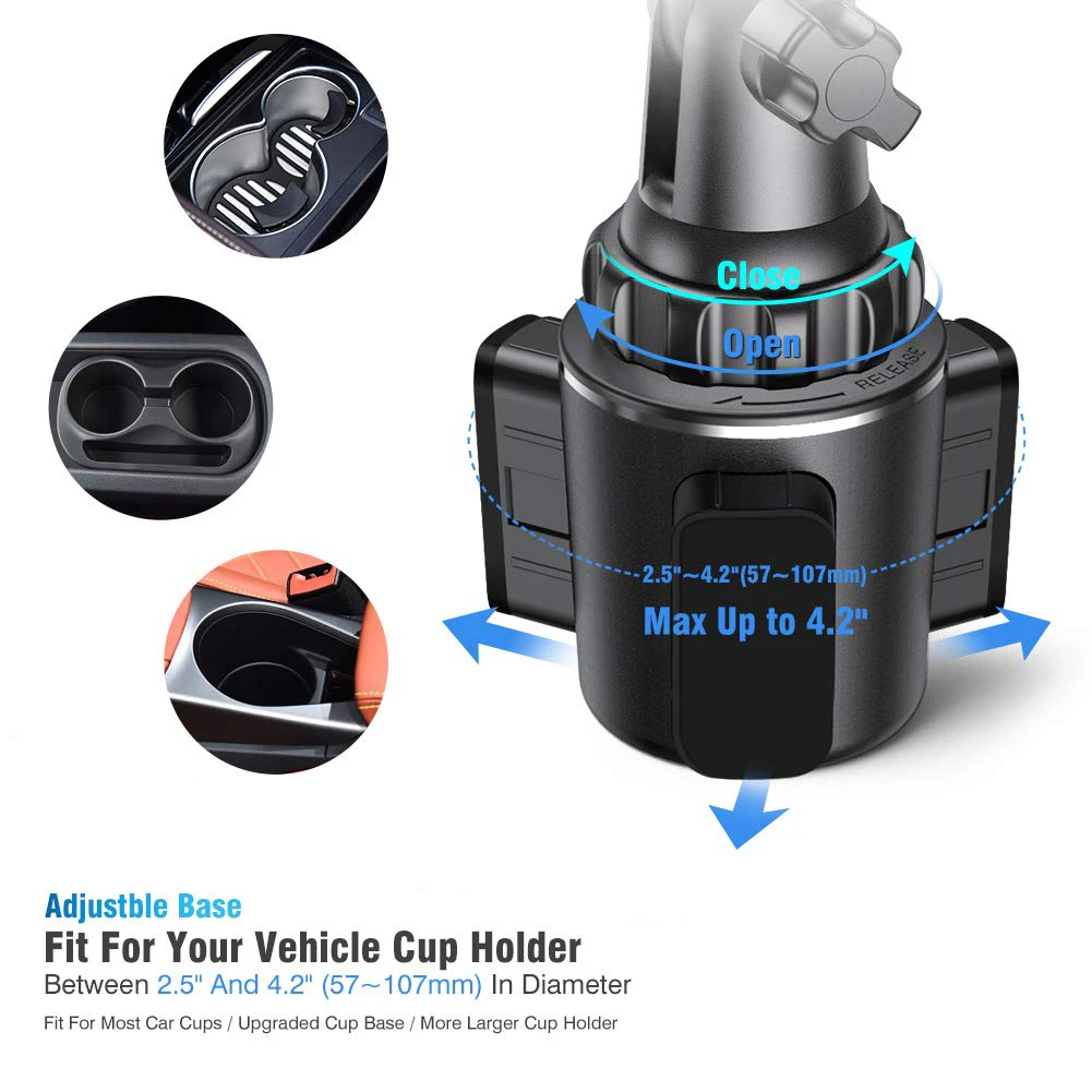 Soporte de teléfono para camión universal con portavasos y cuello 360 - imagen 5