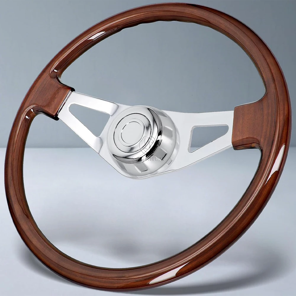 Volante madera cromado para camión Mack Kenworth Peterbilt