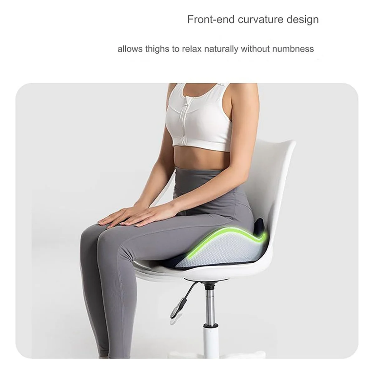 Cojín ergonómico gris para silla de oficina y ordenador - imagen 3