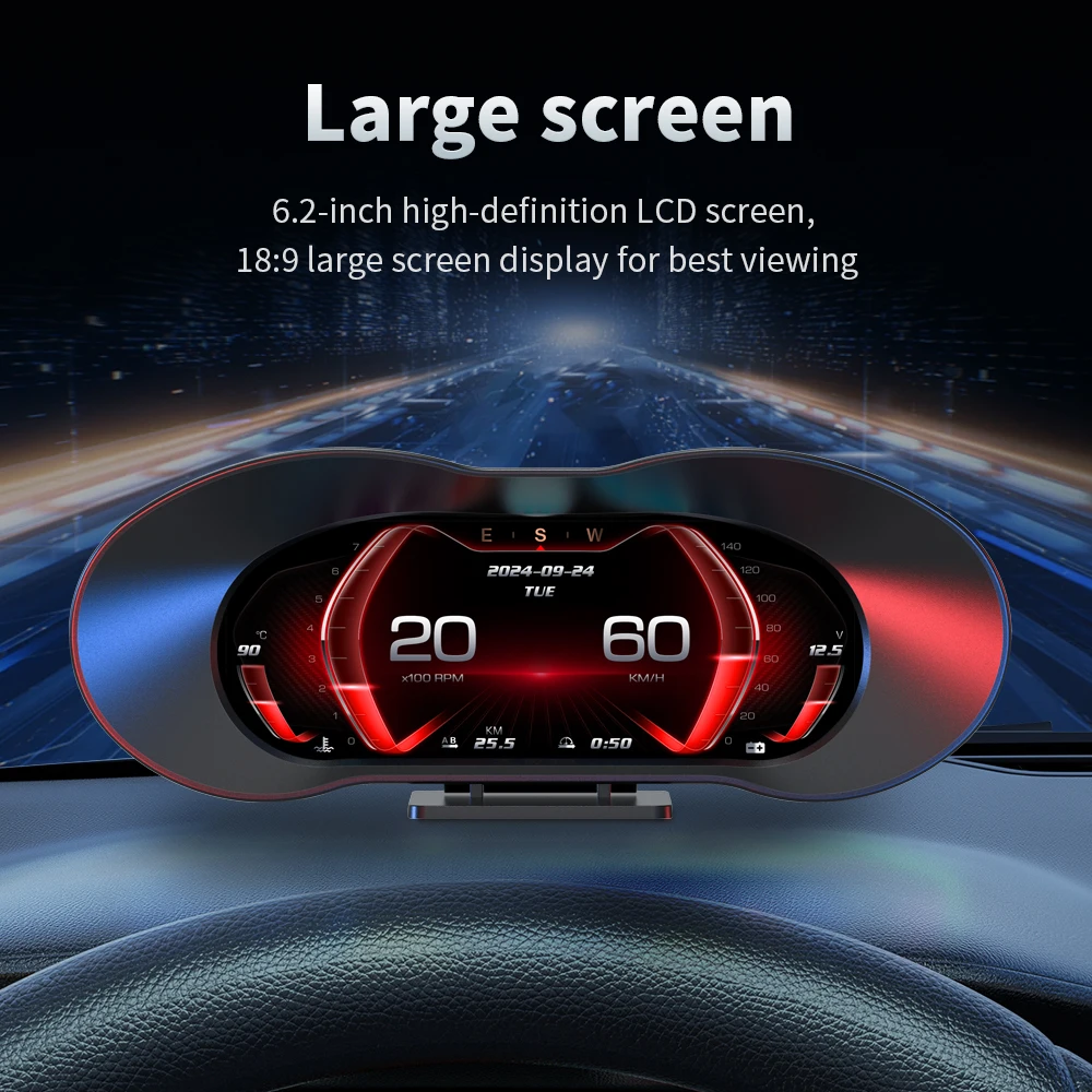 HUD OBD2 velocímetro rpm temperatura aceite agua - imagen 3