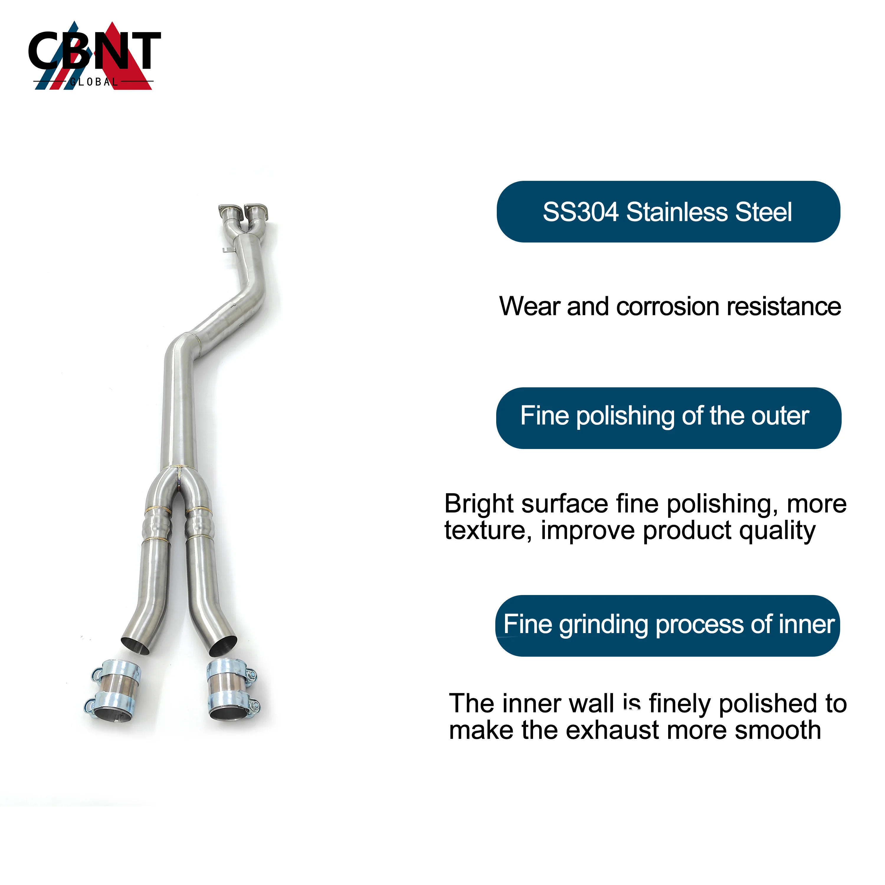 Tubo medio CBNT 3,5" 89mm inox 304 – BMW X3M F97/X4M 3.0T - imagen 5
