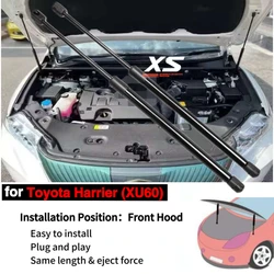 Puntales de capó para Toyota Harrier XU60 2013-2020, soportes de elevación de capó delantero, amortiguadores hidráulicos de resorte de Gas, varillas de apoyo de pistón
