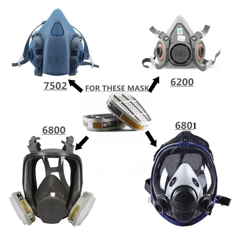 Juego de filtros y cartuchos para máscara respiratoria