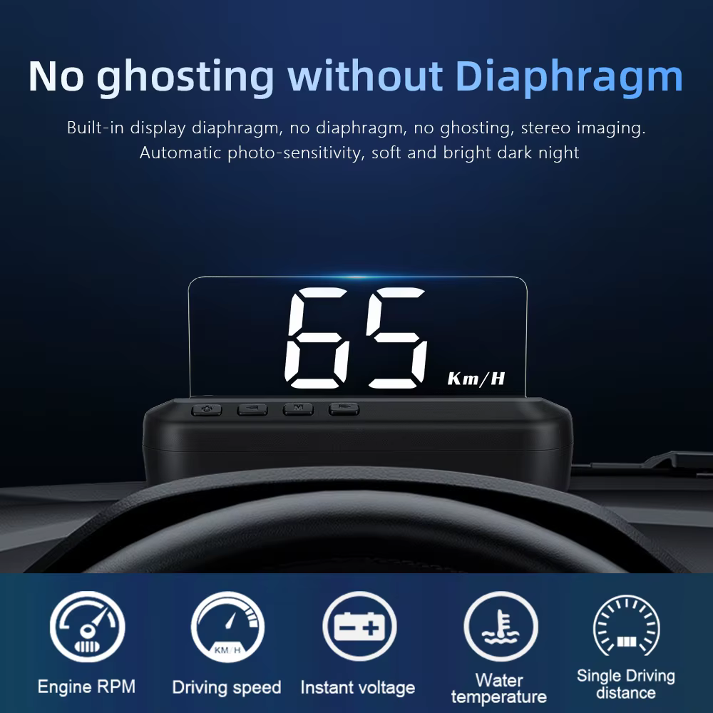 Pantalla HUD OBD C100: velocidad, RPM, temperatura y voltaje - imagen 2
