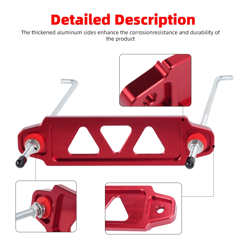 Amarre de sujeción de batería de aleación de aluminio de 145mm con ganchos en J para Honda Civic EG EK DEL SOL S2000 Acura Integra BTD003 - imagen 5