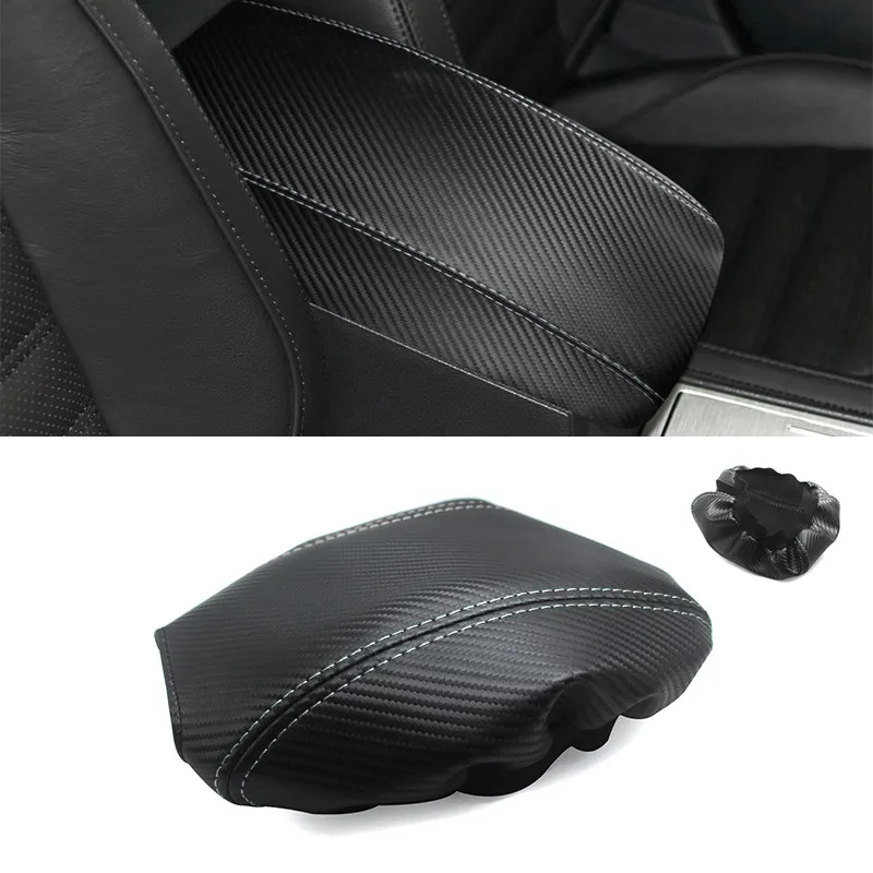 Cubierta reposabrazos cuero negro carbono BMW Serie 3 E90 2005-2012