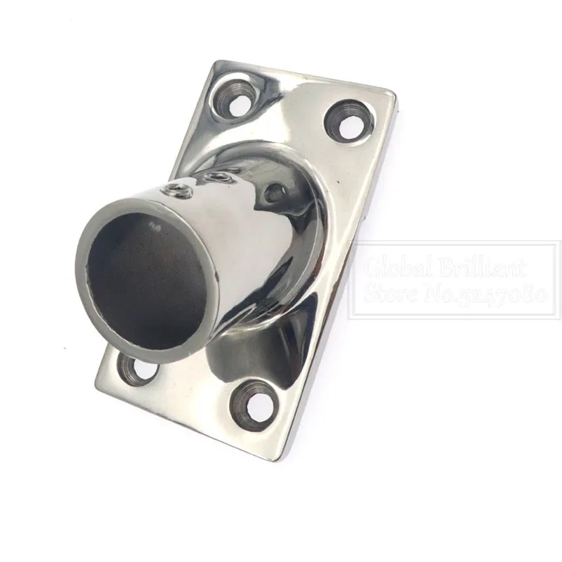 Soporte náutico inox 60° con base cuadrada para tubo de 22–32 mm - imagen 4
