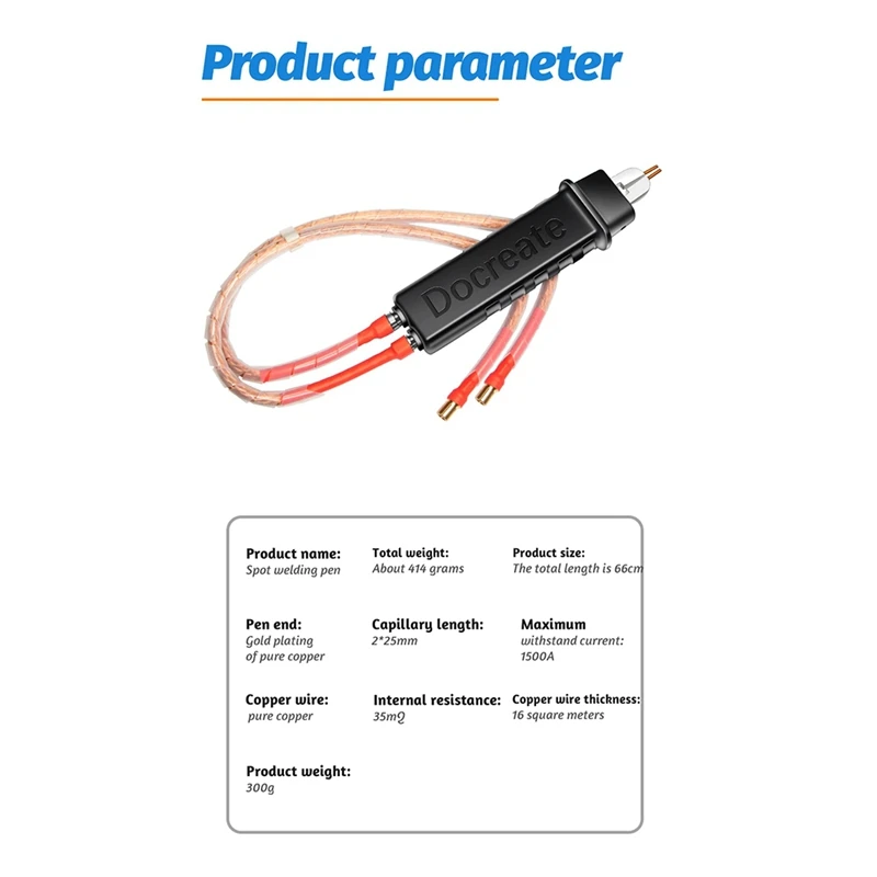 Docreate pluma soldadura puntos 18650 baterías coche eléctrico gatillo - imagen 3