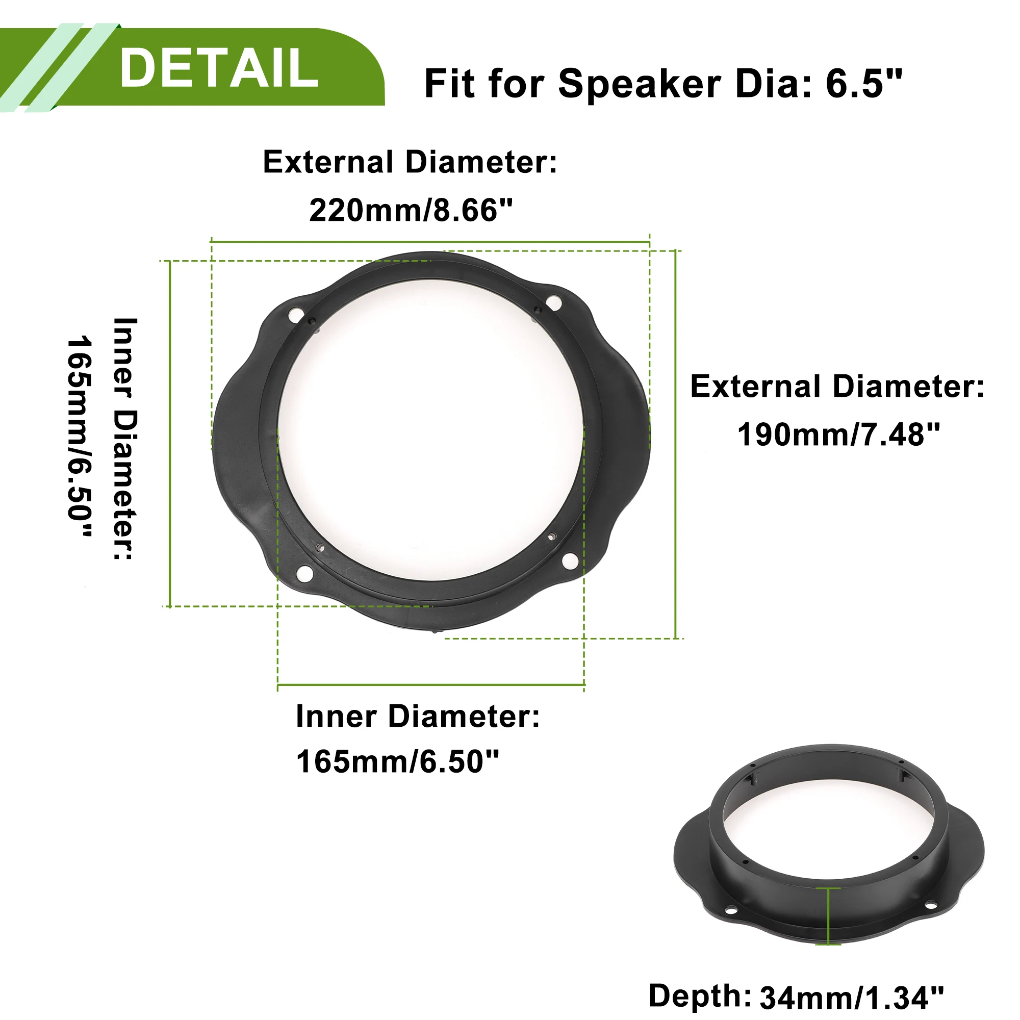 Autohaux adaptador espaciador tweeter para Ford Focus 6,5 pulgadas - imagen 3
