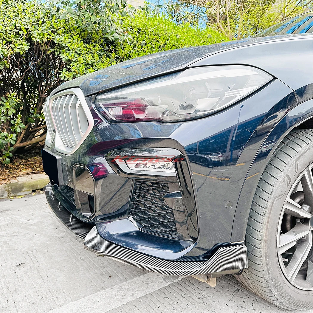 3 uds ABS parachoques delantero labio faldas laterales delantales de puerta difusor trasero divisores de labio Kit de carrocería para BMW 2020-2022 X6 G06 M Sport - imagen 5