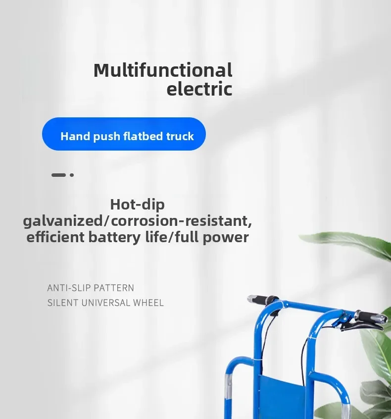 LMM carrito eléctrico plegable de cuatro ruedas para almacén y hogar - imagen 5