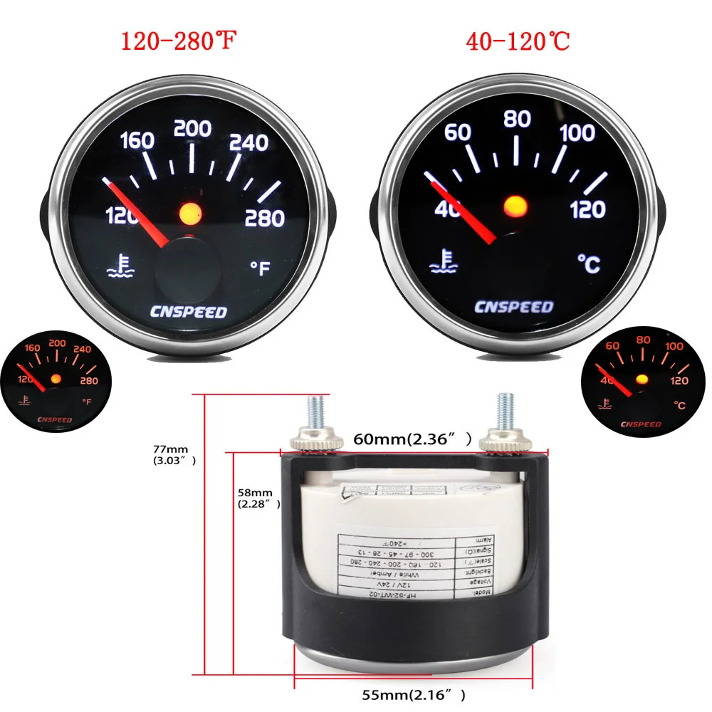 Indicador multifunción 12-36 V con RPM, velocidad y temperatura - imagen 4