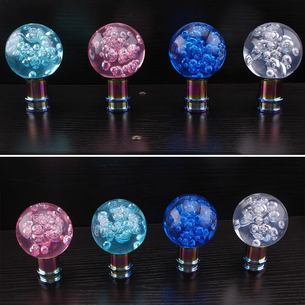 Pomo de cambio de cristal transparente con burbujas universal - imagen 2