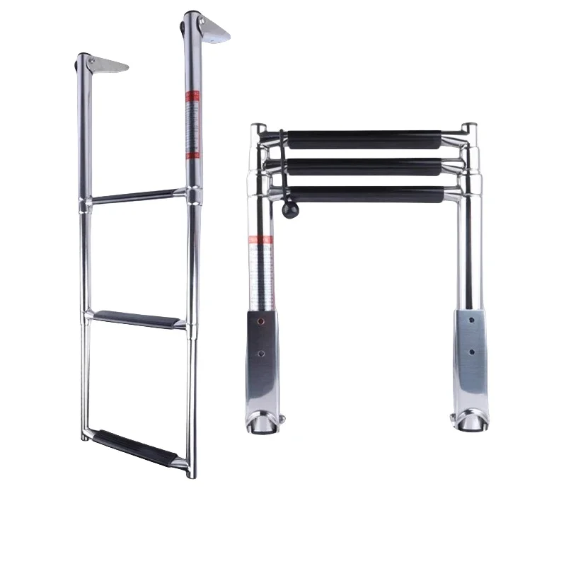 Escalera de embarque acero inoxidable plegable para lancha yate