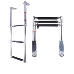 Escalera de embarque acero inoxidable plegable para lancha yate