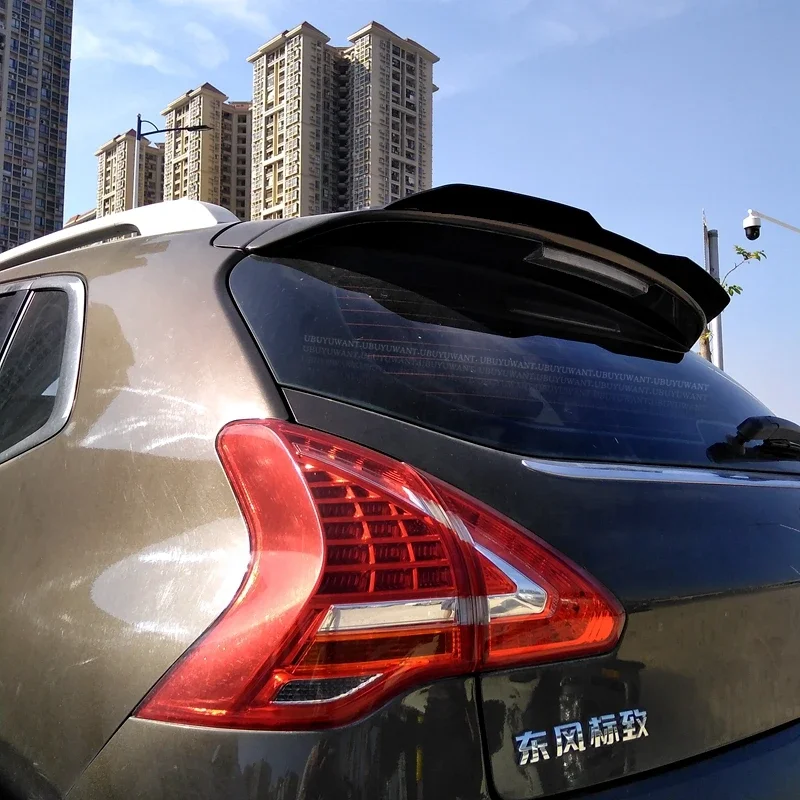 Alerón trasero de techo Peugeot 3008 2014-2018, ABS negro brillante - imagen 3